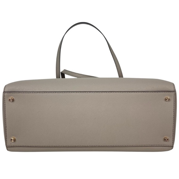 NWOT * TORY BURCH Emerson Top Zip Leather Tote Bag in French Grey - Picture 3 of 13